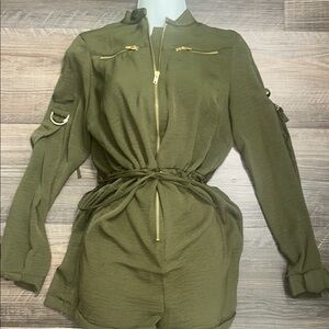 Topshop Olive Green Jumpsuit